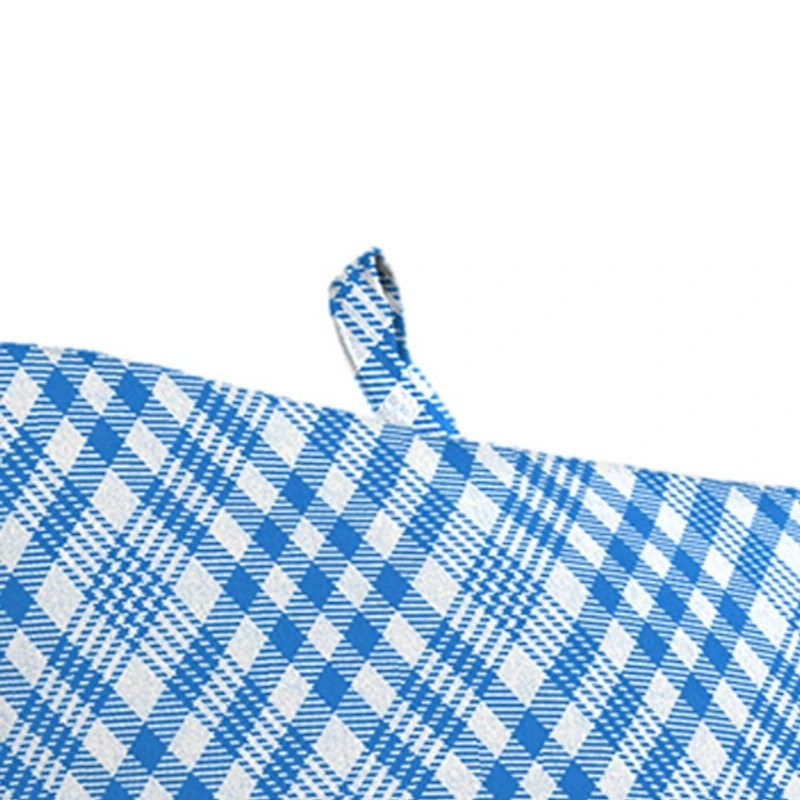 Wetland Blue Plaid Outdoor Chaise Cushion