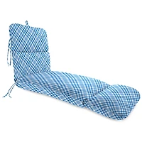 Wetland Blue Plaid Outdoor Chaise Cushion