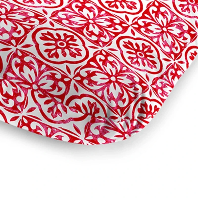 Saturn Red Medallion Outdoor Chaise Cushion