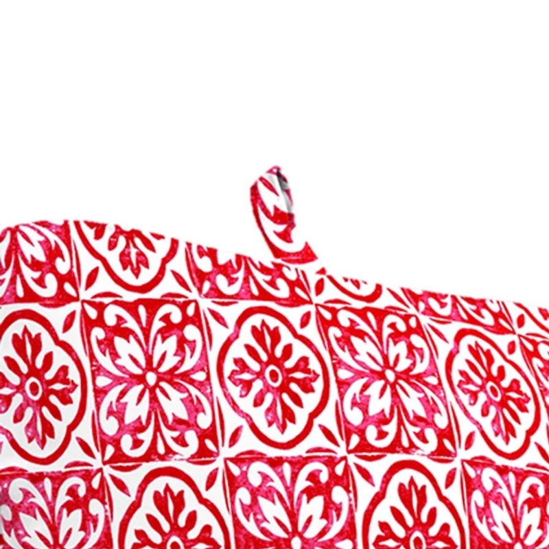 Saturn Red Medallion Outdoor Chaise Cushion