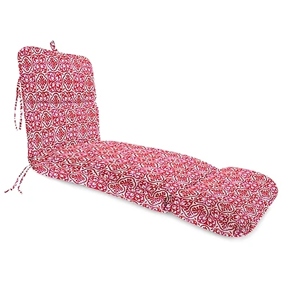 Saturn Red Medallion Outdoor Chaise Cushion