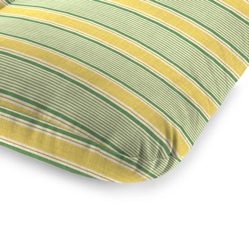 Yellow & Green Striped Chaise Cushion