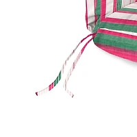 Pink & Green Stripe Outdoor Chaise Cushion