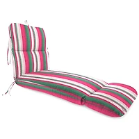 Pink & Green Stripe Outdoor Chaise Cushion