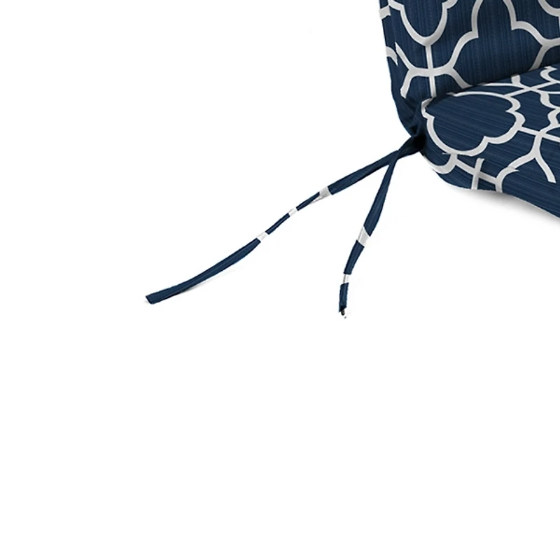 Ocean Blue Quatrefoil Chaise Cushion, 22x72