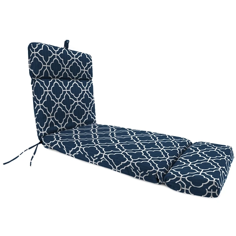 Ocean Blue Quatrefoil Chaise Cushion, 22x72