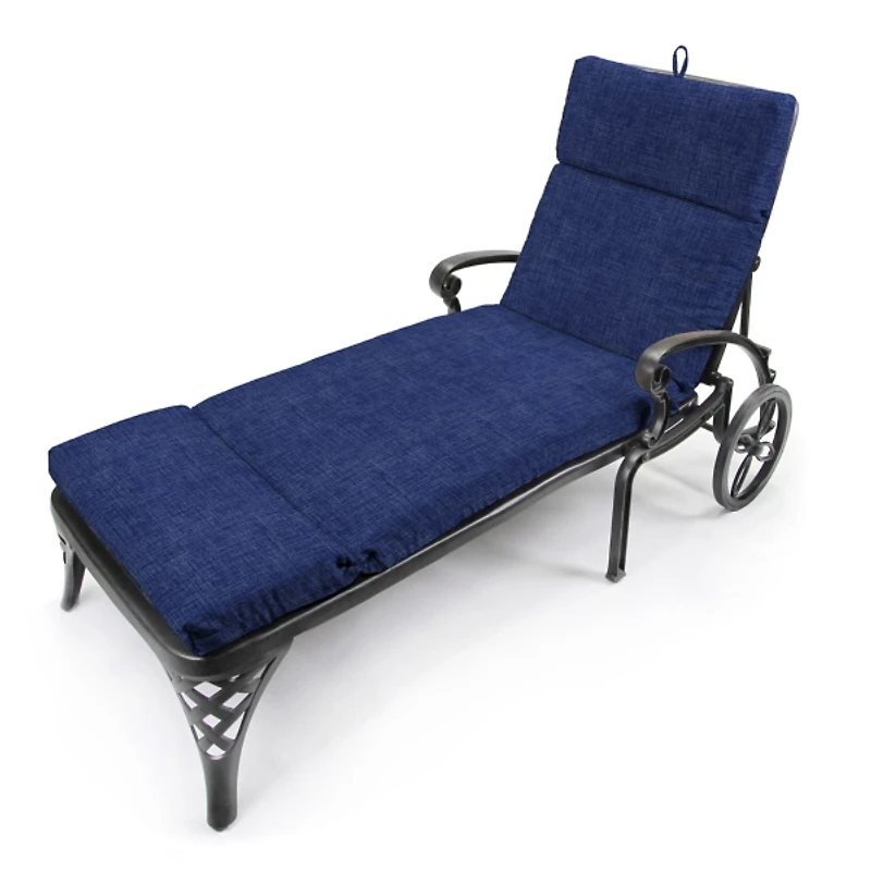 Indigo Blue Crosshatch Chaise Cushion, 22x72