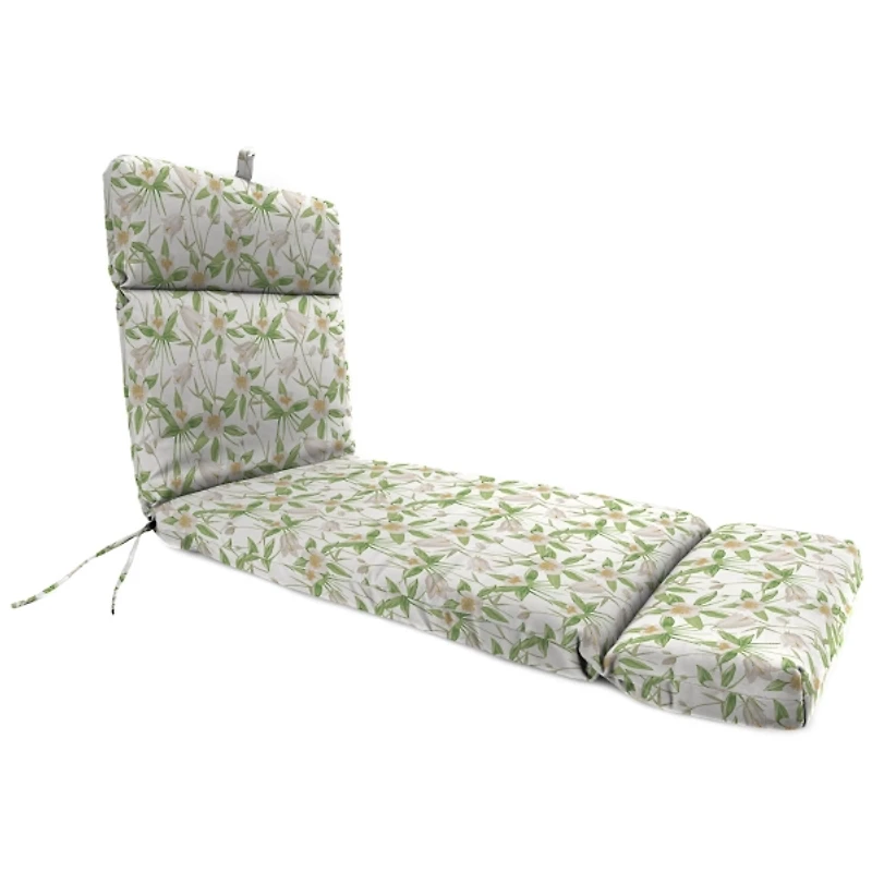 Cream Floral Outdoor Chaise Cushion, 22x72
