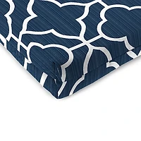 Ocean Blue Quatrefoil Seat Cushions, Set of 2