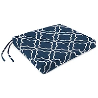 Ocean Blue Quatrefoil Seat Cushions, Set of 2