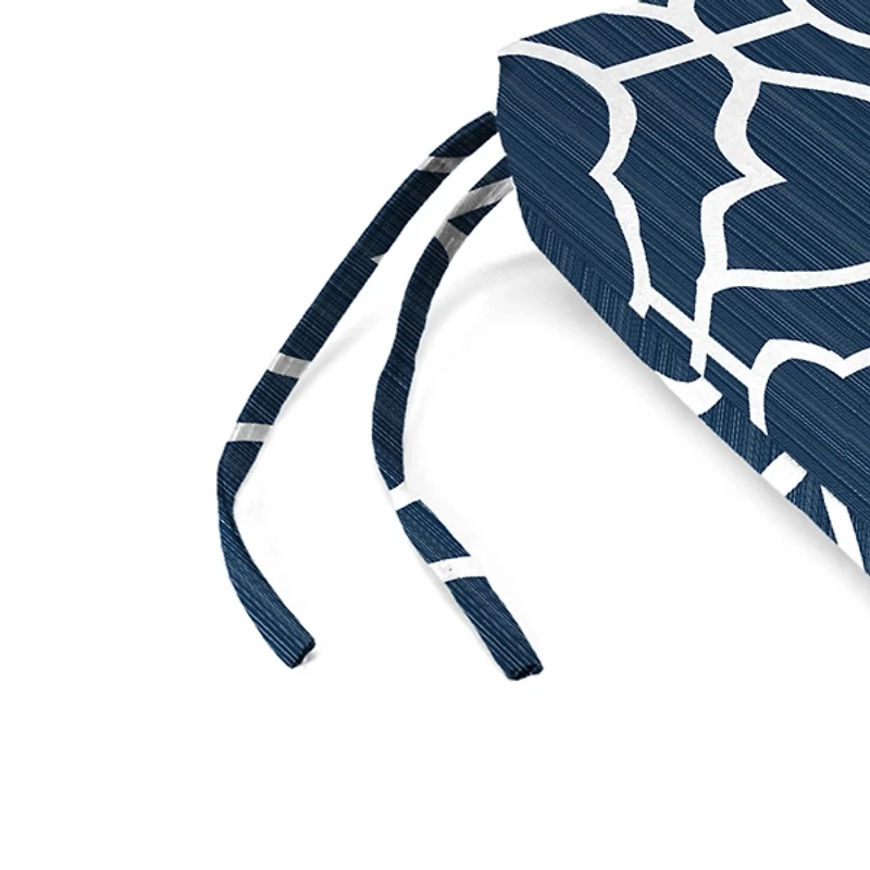 Ocean Blue Quatrefoil Seat Cushions, Set of 2