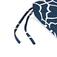 Ocean Blue Quatrefoil Seat Cushions, Set of 2