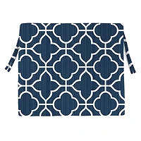 Ocean Blue Quatrefoil Seat Cushions, Set of 2
