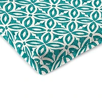 Teal Geometric Outdoor Seat Cushions, Set of 2