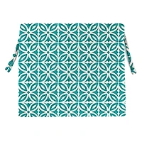 Teal Geometric Outdoor Seat Cushions, Set of 2