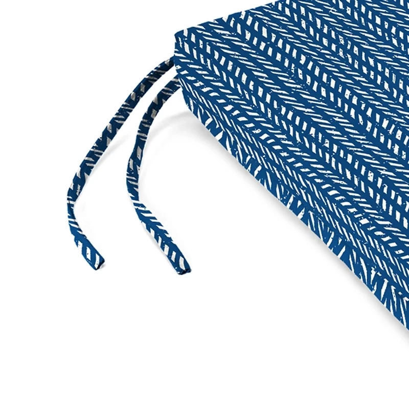 Navy Blue Dash Outdoor Seat Cushions, Set of 2