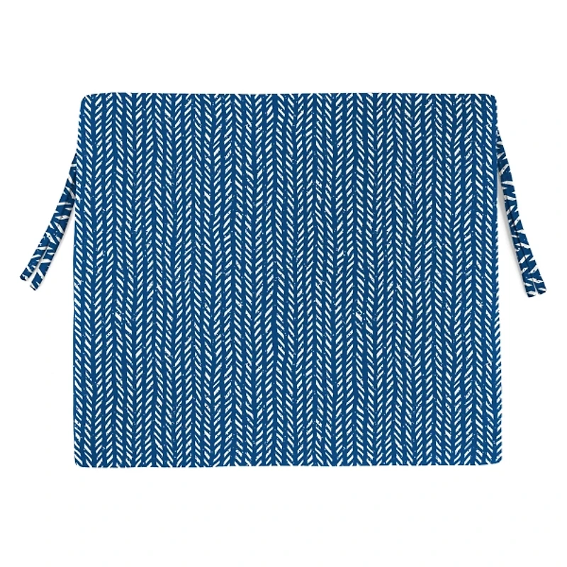 Navy Blue Dash Outdoor Seat Cushions, Set of 2