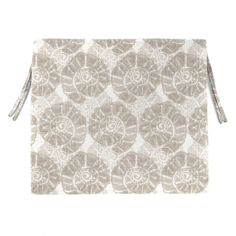 Taupe Conch Shell Outdoor Seat Cushions, Set of 2