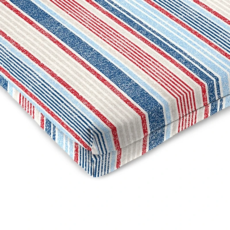 Red, White, & Blue Stripes Seat Cushions, Set of 2