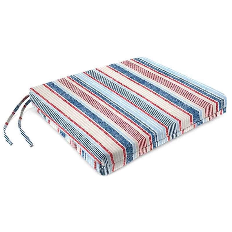 Red, White, & Blue Stripes Seat Cushions, Set of 2