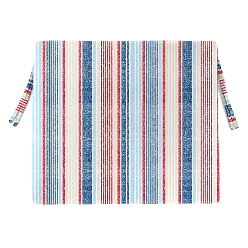 Red, White, & Blue Stripes Seat Cushions, Set of 2