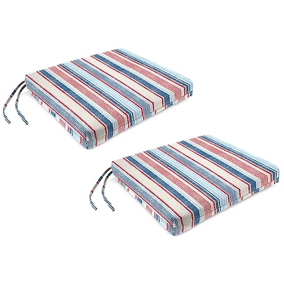 Red, White, & Blue Stripes Seat Cushions, Set of 2