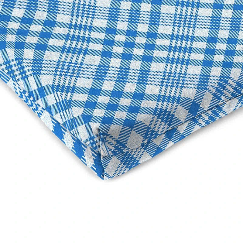 Wetland Blue Plaid Outdoor Seat Cushions, Set of 2