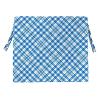 Wetland Blue Plaid Outdoor Seat Cushions, Set of 2