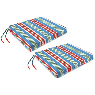 Multicolor Stripes Outdoor Seat Cushions, Set of 2