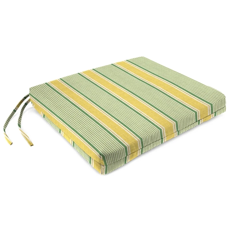 Yellow & Green Striped Seat Cushions, Set of 2