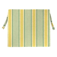 Yellow & Green Striped Seat Cushions, Set of 2