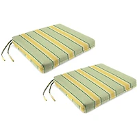 Yellow & Green Striped Seat Cushions, Set of 2