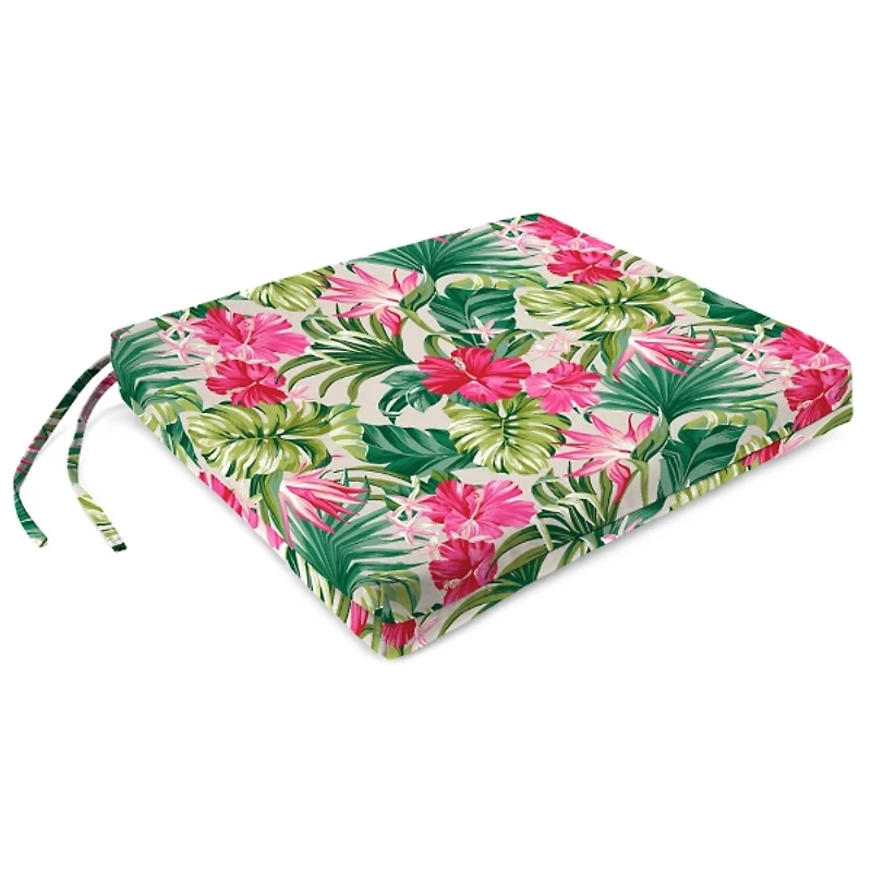 Tropical Hibiscus Outdoor Seat Cushions, Set of 2