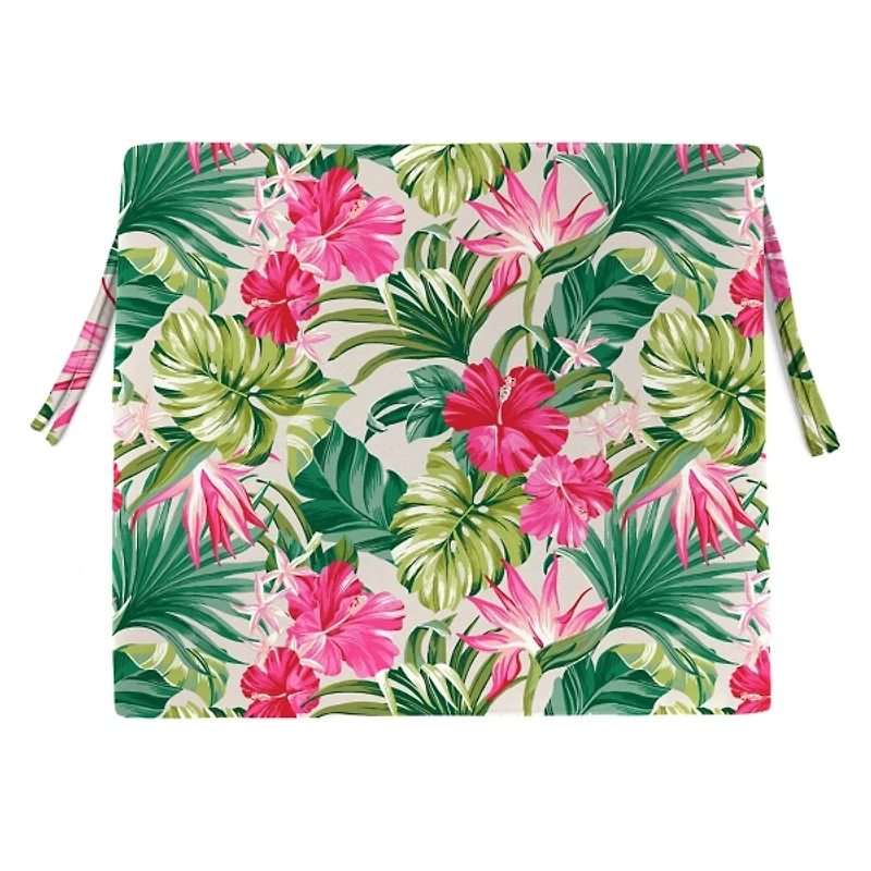 Tropical Hibiscus Outdoor Seat Cushions, Set of 2