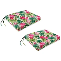 Tropical Hibiscus Outdoor Seat Cushions, Set of 2