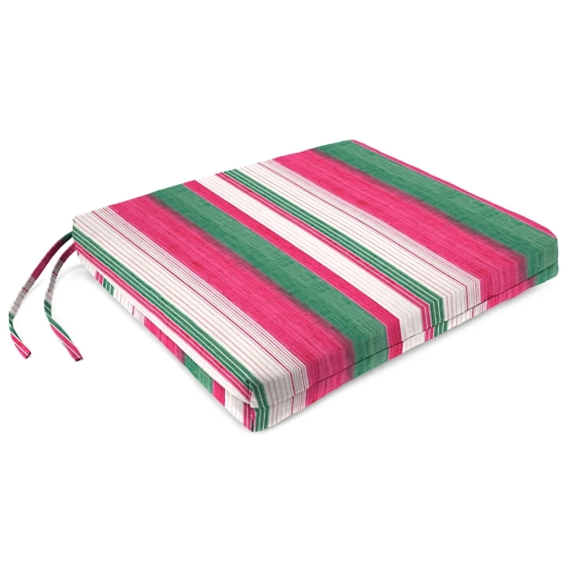 Pink & Green Stripe Outdoor Cushions, Set of 2