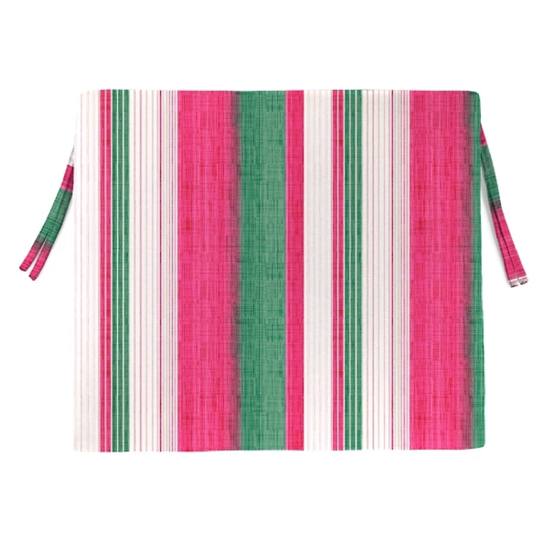 Pink & Green Stripe Outdoor Cushions, Set of 2