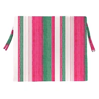 Pink & Green Stripe Outdoor Cushions, Set of 2