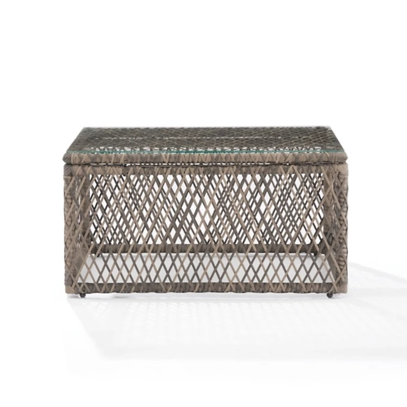 Gray Wicker Outdoor Coffee Table