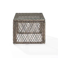 Gray Wicker Outdoor Coffee Table