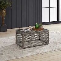 Gray Wicker Outdoor Coffee Table