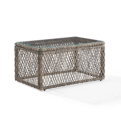 Gray Wicker Outdoor Coffee Table