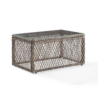 Gray Wicker Outdoor Coffee Table