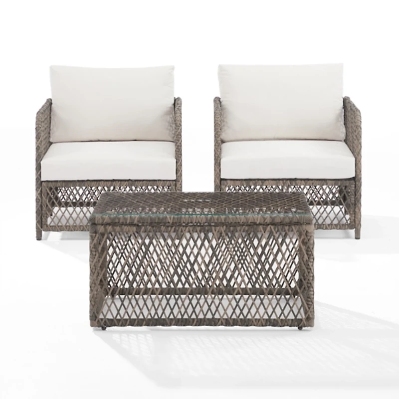 Gray Wicker -pc. Outdoor Living Set