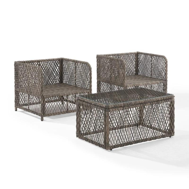 Gray Wicker -pc. Outdoor Living Set