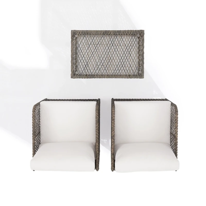 Gray Wicker -pc. Outdoor Living Set