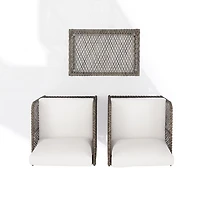 Gray Wicker -pc. Outdoor Living Set