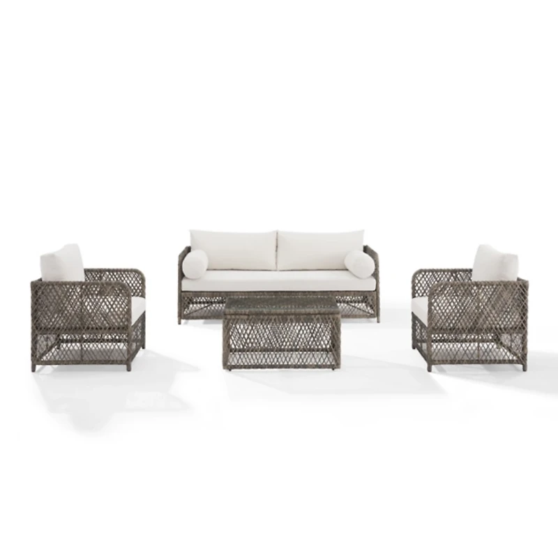 Gray Wicker 4-pc. Outdoor Living Set