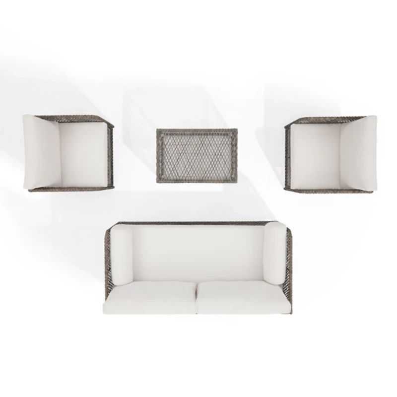 Gray Wicker 4-pc. Outdoor Living Set