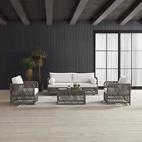 Gray Wicker 4-pc. Outdoor Living Set